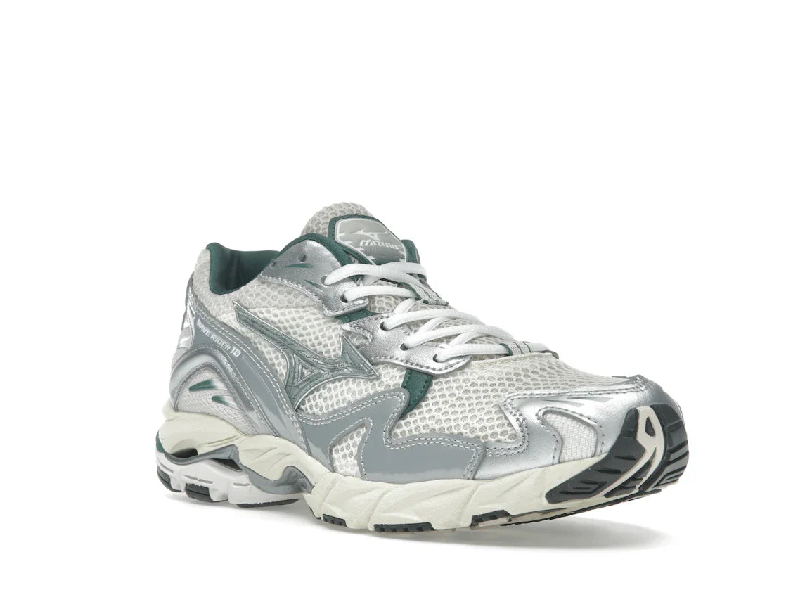 Mizuno Wave Rider 10 Weiß Schiefer Bistro Grün
