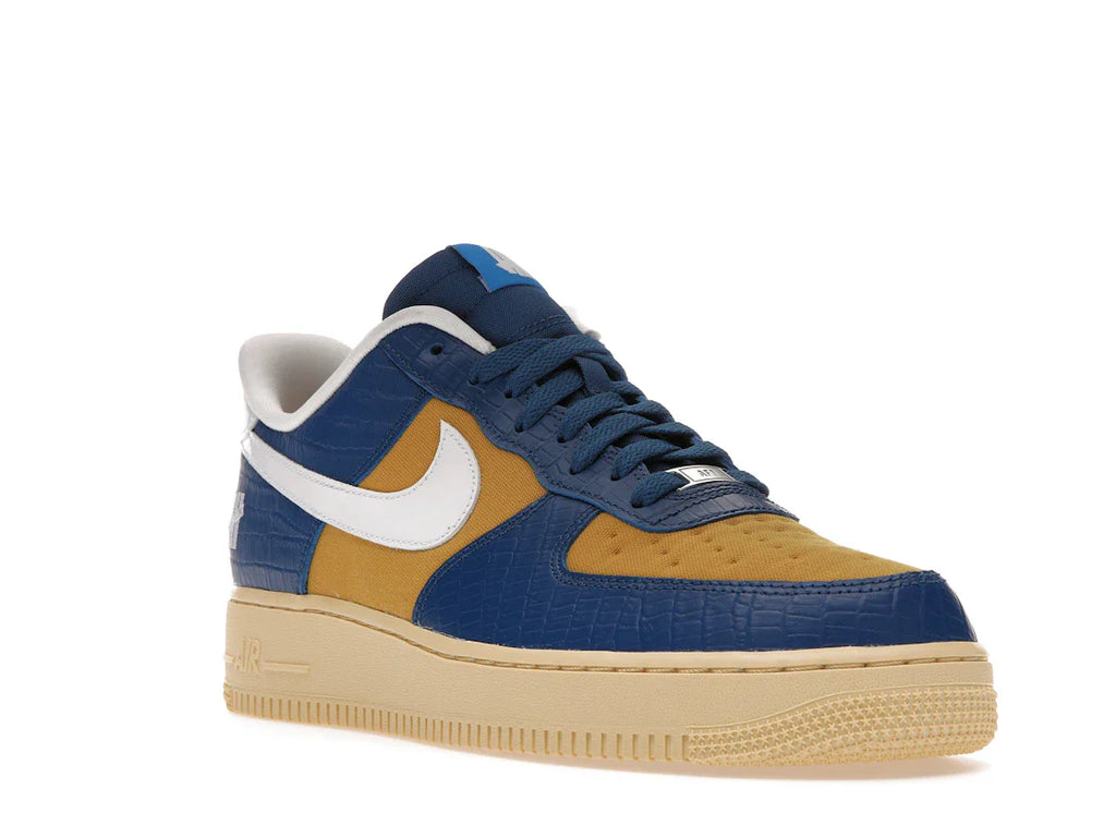 Nike Air Force 1 Low SP Undefeated 5 On It Blau Gelb Croc