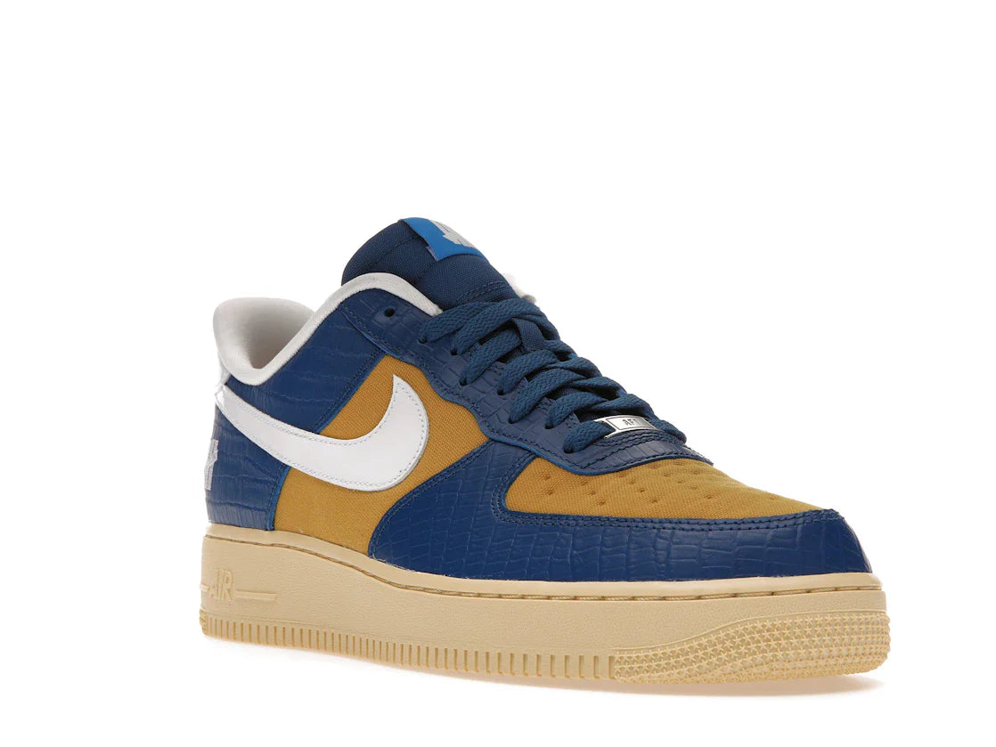 Nike Air Force 1 Low SP Undefeated 5 On It Blau Gelb Croc