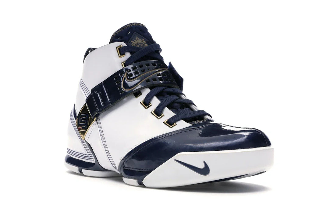Nike LeBron 5 Weiß Navy Metallic Gold