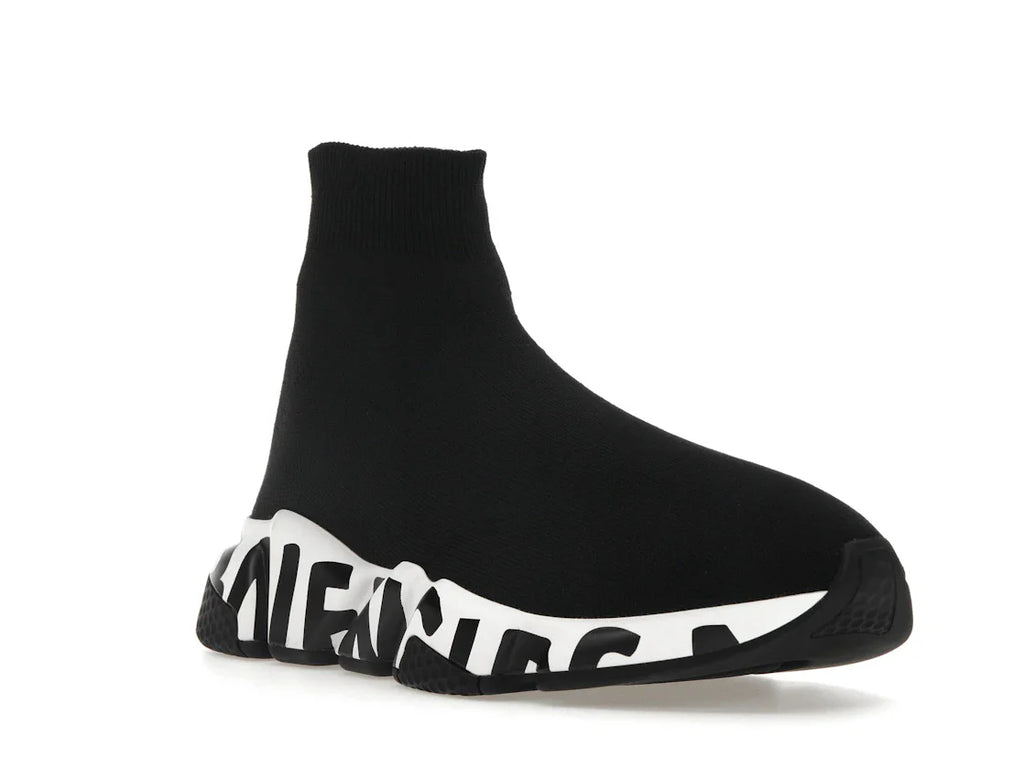Balenciaga Speed Graffiti Sneaker Weiß Schwarzes Logo (Damen)