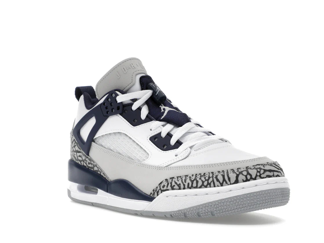 Jordan Spizike Low Weiß Neutralgrau Anthrazit Mitternachtsblau