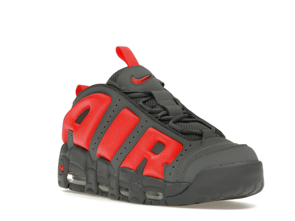 Nike Air More Uptempo Low Dunkelgrau Hellkarmesinrot