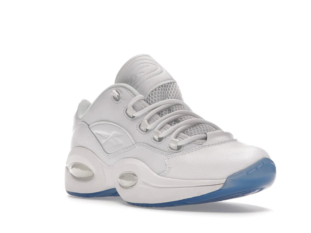 Reebok Question Low Weiß Klare blaue Sohle