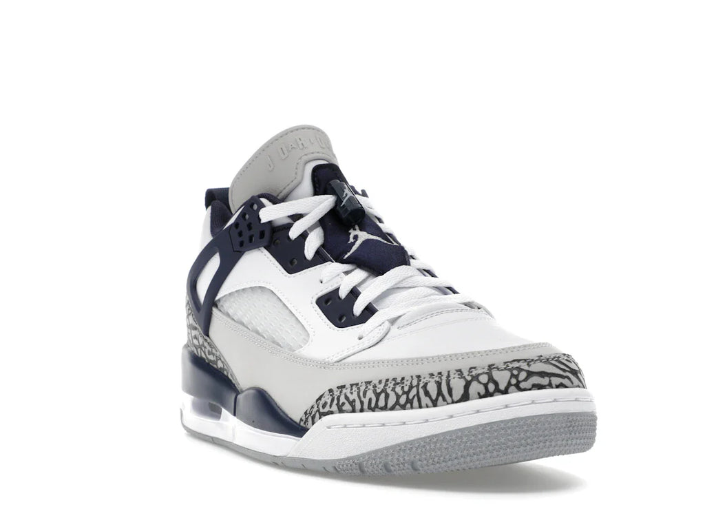Jordan Spizike Low Weiß Neutralgrau Anthrazit Mitternachtsblau