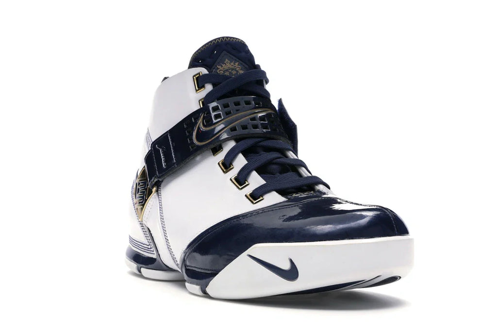 Nike LeBron 5 Weiß Navy Metallic Gold