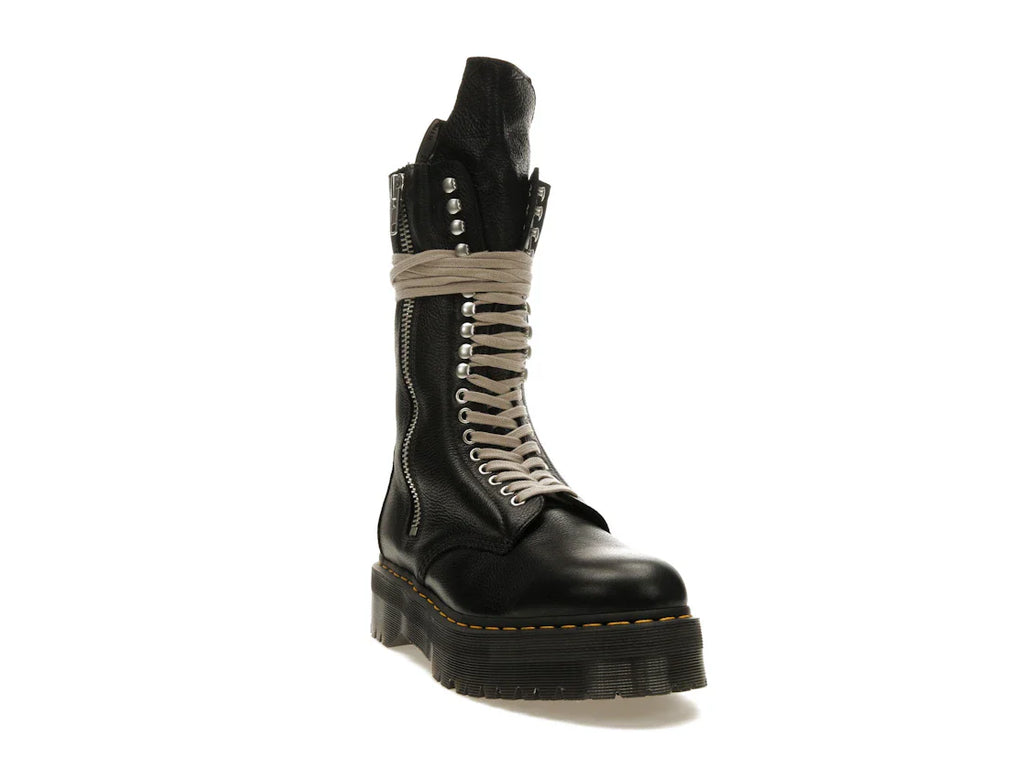Dr. Martens 1918 Quad Ledersohle, wadenlanger Stiefel, Rick Owens, Schwarz
