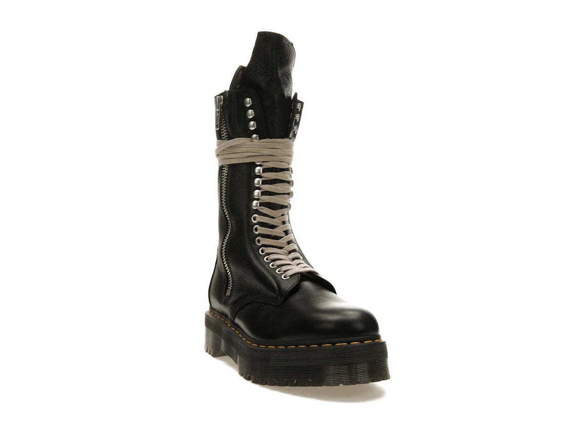 Dr. Martens 1918 Quad Ledersohle, wadenlanger Stiefel, Rick Owens, Schwarz
