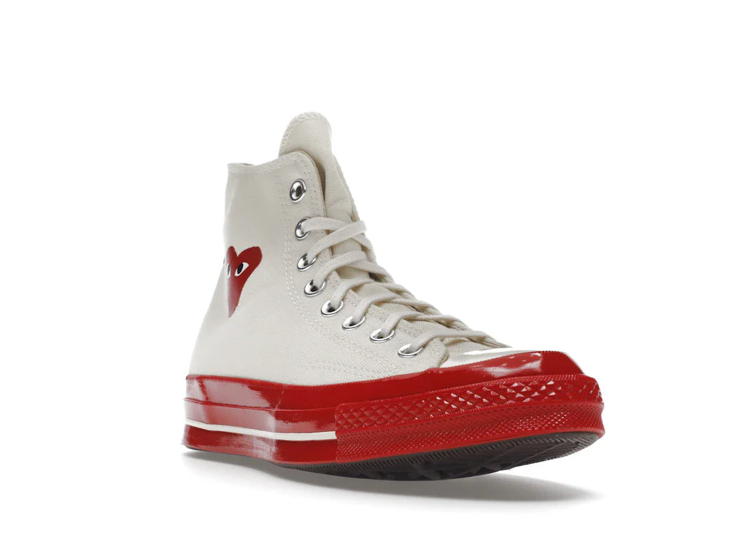 Converse Chuck Taylor All Star 70 Hi Comme des Garcons PLAY Egret Red Zwischensohle