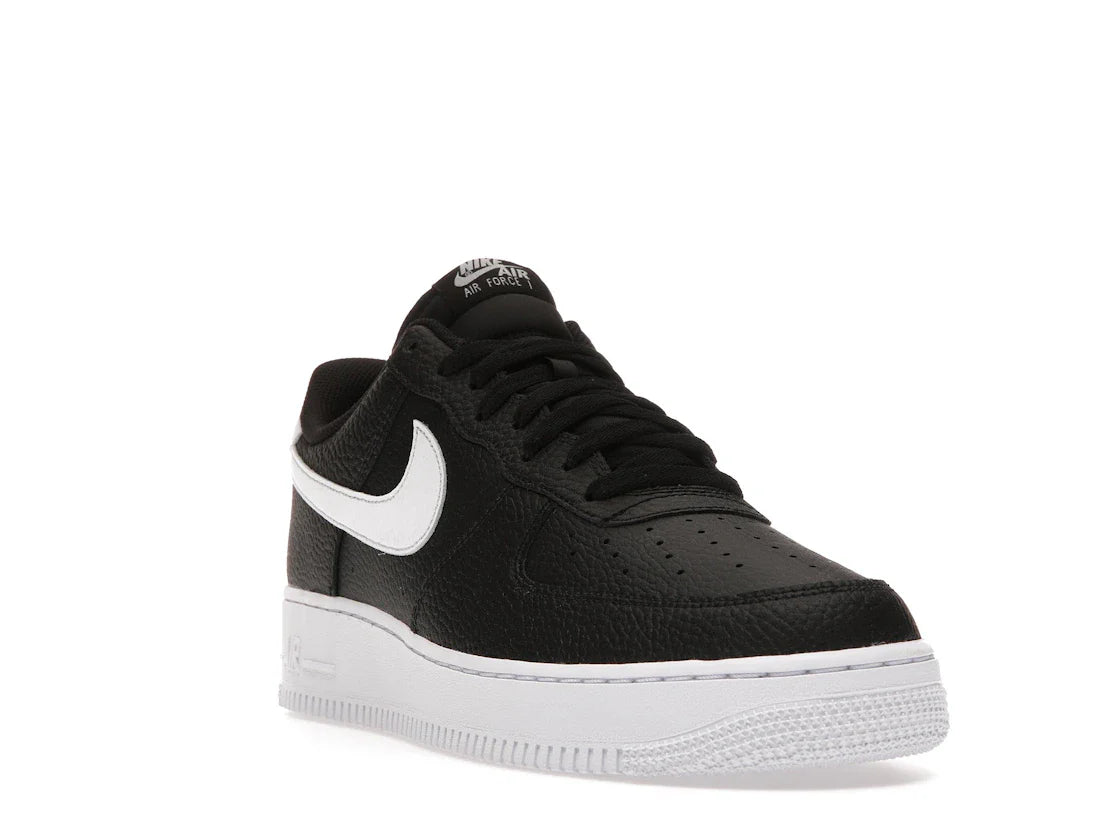 Nike Air Force 1 Low '07 Schwarz Weiß Genarbtes Leder