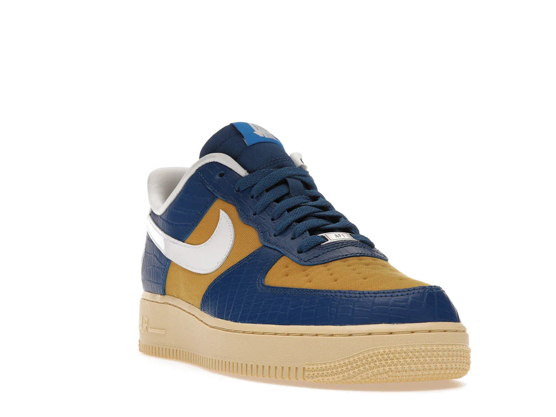 Nike Air Force 1 Low SP Undefeated 5 On It Blau Gelb Croc
