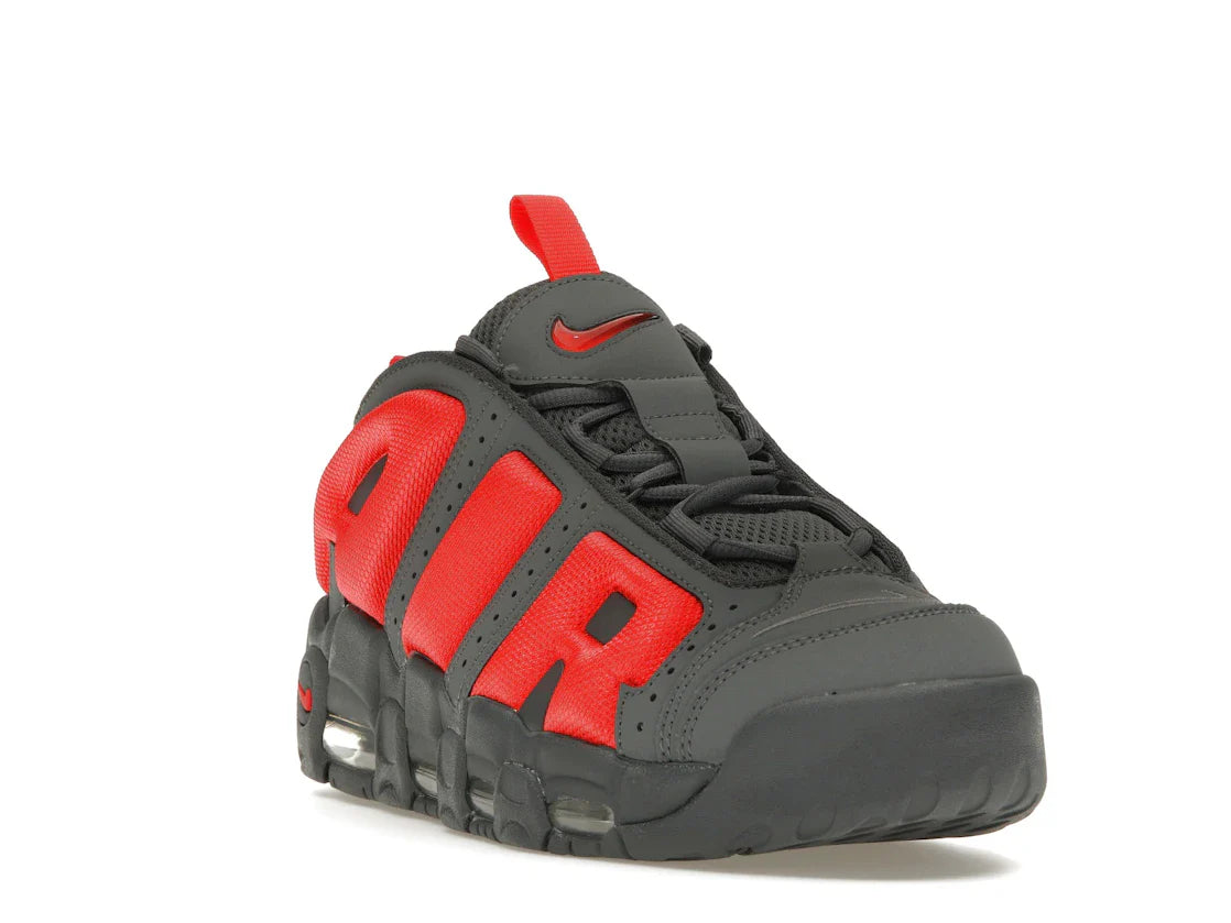 Nike Air More Uptempo Low Dunkelgrau Hellkarmesinrot