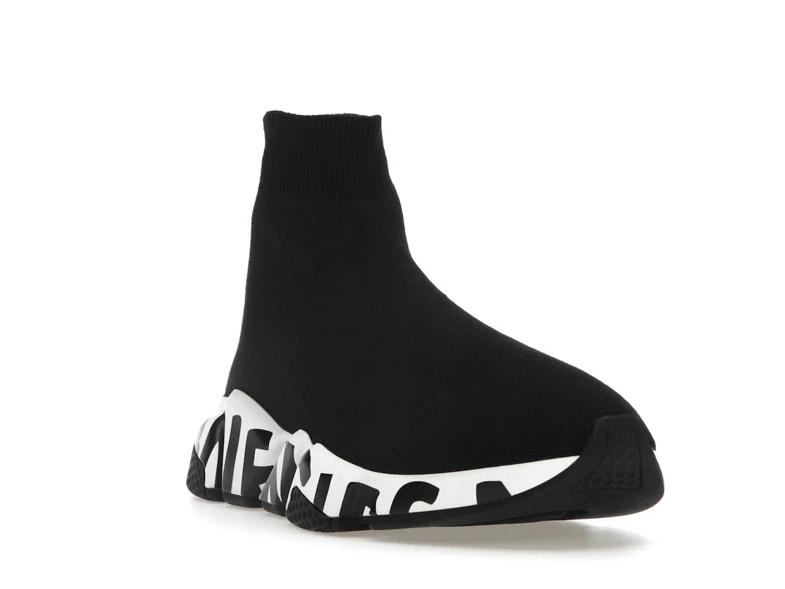 Balenciaga Speed Graffiti Sneaker Weiß Schwarzes Logo (Damen)