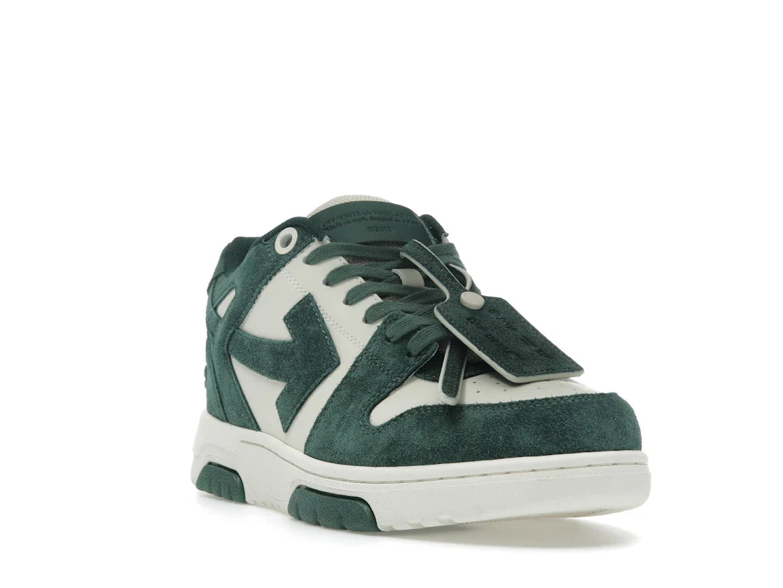 OFF-WHITE Out Of Office "OOO" Low Tops Jet Green Ecru Wildleder
