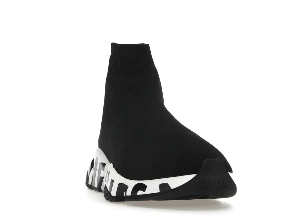 Balenciaga Speed Graffiti Sneaker Weiß Schwarzes Logo (Damen)