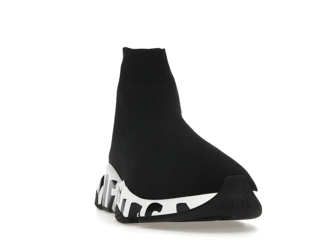Balenciaga Speed Graffiti Sneaker Weiß Schwarzes Logo (Damen)