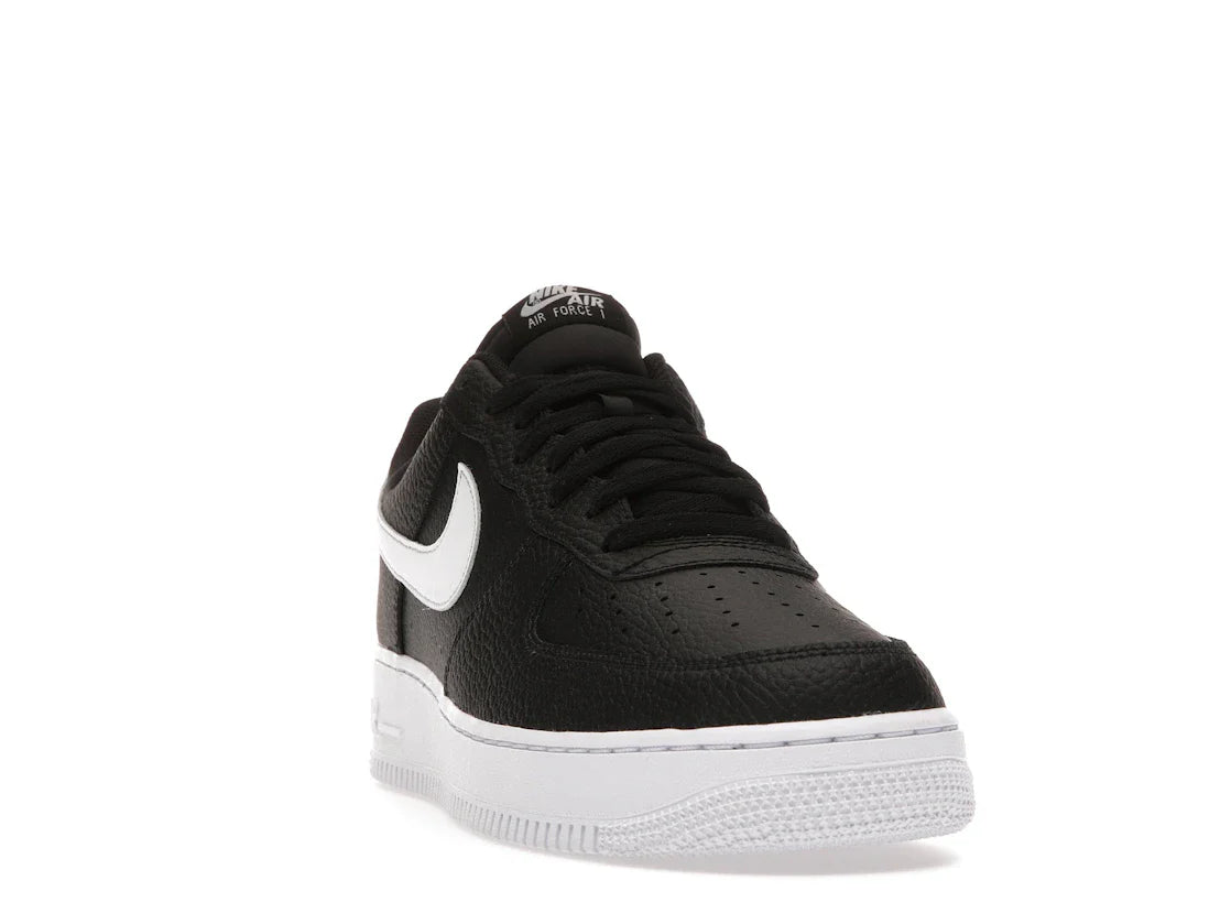 Nike Air Force 1 Low '07 Schwarz Weiß Genarbtes Leder