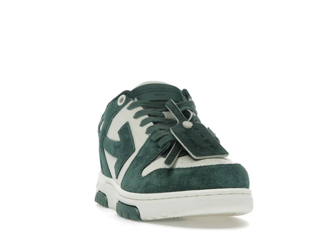 OFF-WHITE Out Of Office "OOO" Low Tops Jet Green Ecru Wildleder
