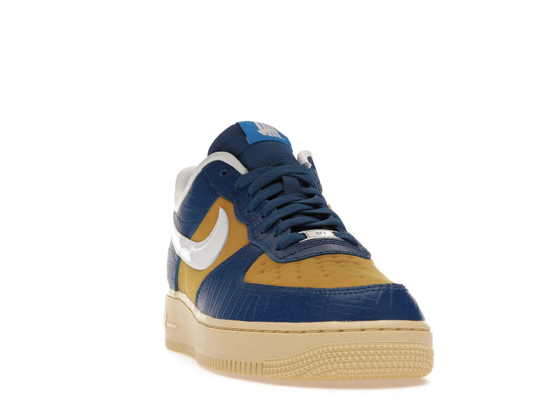 Nike Air Force 1 Low SP Undefeated 5 On It Blau Gelb Croc