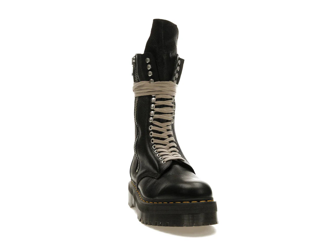 Dr. Martens 1918 Quad Ledersohle, wadenlanger Stiefel, Rick Owens, Schwarz