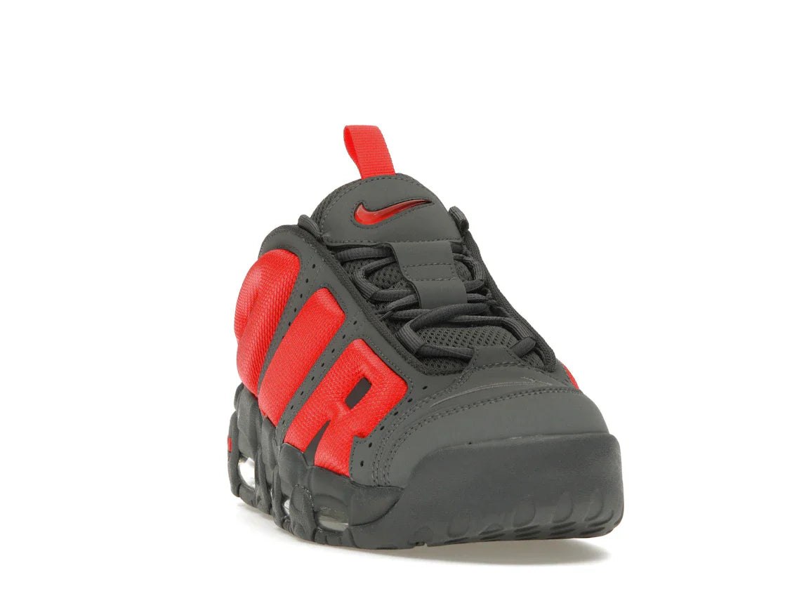 Nike Air More Uptempo Low Dunkelgrau Hellkarmesinrot