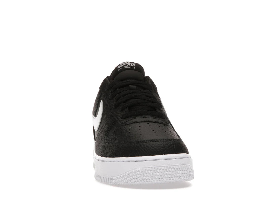 Nike Air Force 1 Low '07 Schwarz Weiß Genarbtes Leder