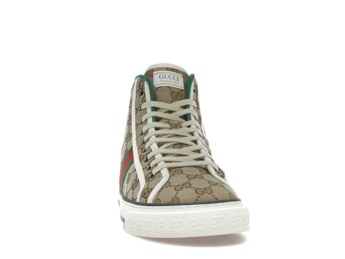 Gucci Tennis 1977 Canvas High Top Beige GG Print