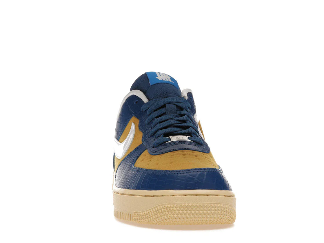 Nike Air Force 1 Low SP Undefeated 5 On It Blau Gelb Croc