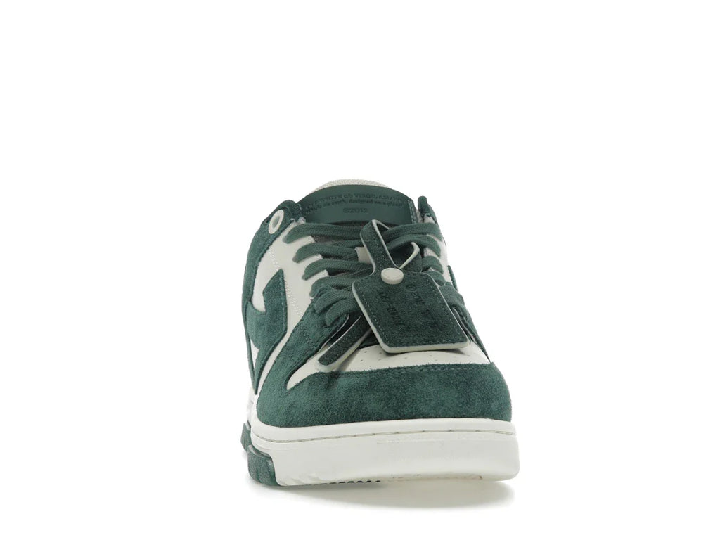 OFF-WHITE Out Of Office "OOO" Low Tops Jet Green Ecru Wildleder