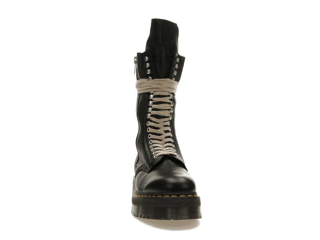 Dr. Martens 1918 Quad Ledersohle, wadenlanger Stiefel, Rick Owens, Schwarz
