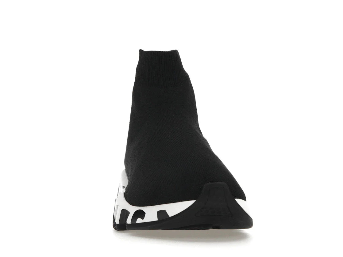 Balenciaga Speed Graffiti Sneaker Weiß Schwarzes Logo (Damen)