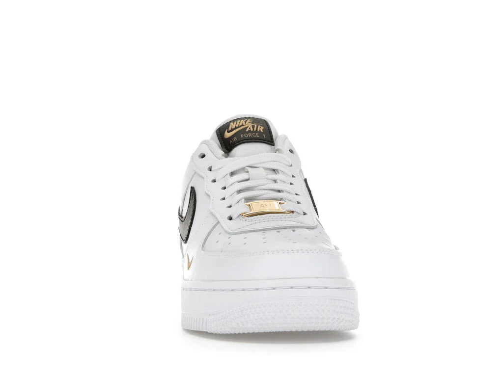 Nike Air Force 1 Low '07 Essential Weiß Schwarz Gold Mini Swoosh (Damen)