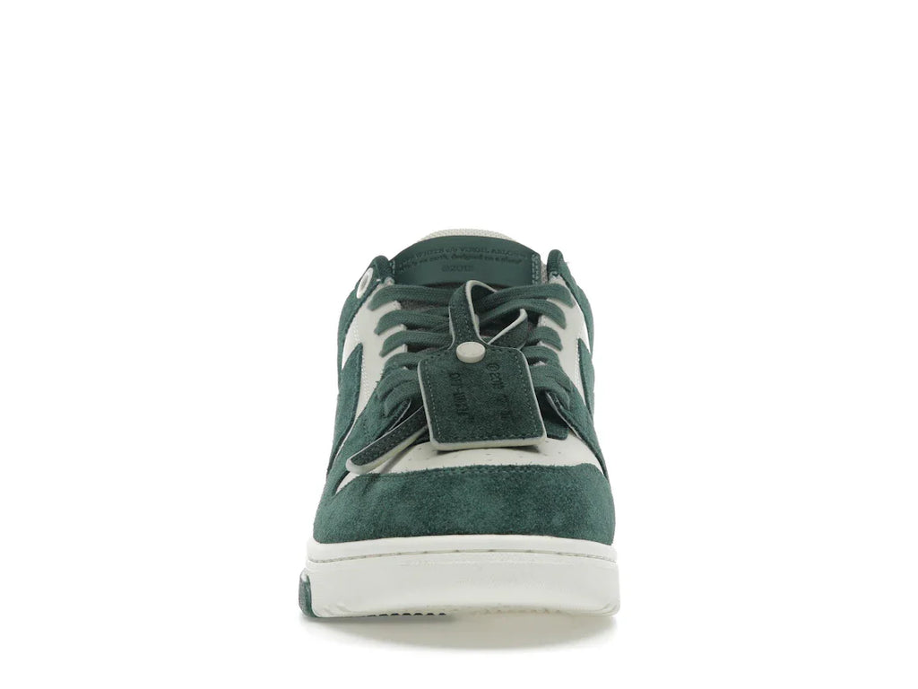 OFF-WHITE Out Of Office "OOO" Low Tops Jet Green Ecru Wildleder