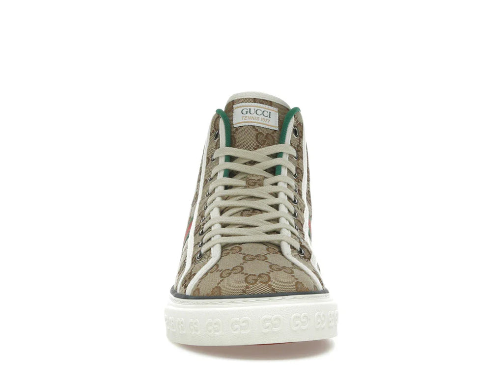 Gucci Tennis 1977 Canvas High Top Beige GG Print