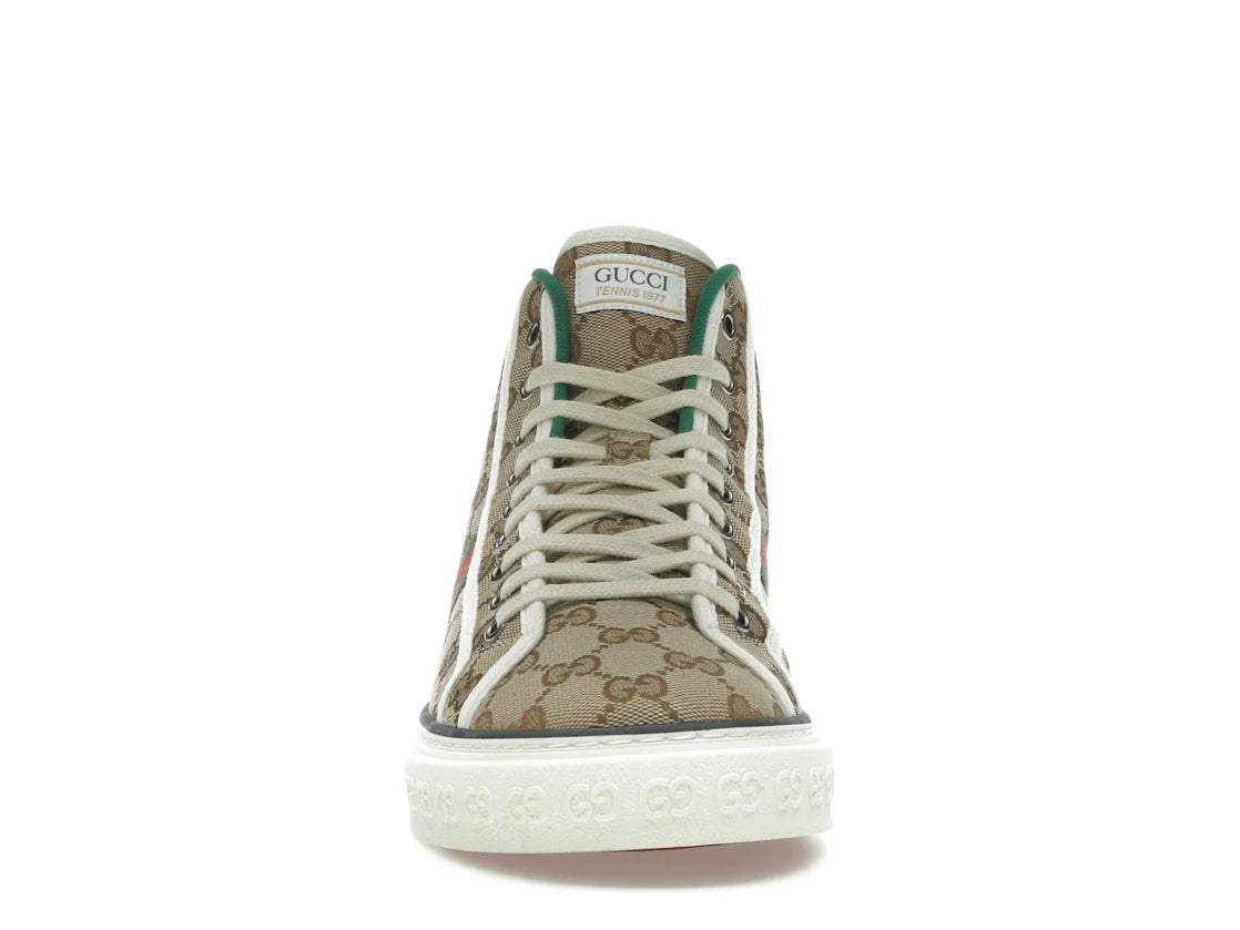 Gucci Tennis 1977 Canvas High Top Beige GG Print