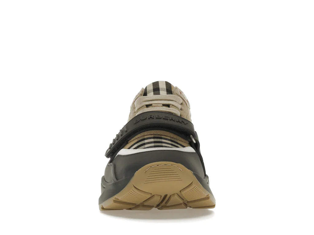 Burberry Ramsey Vintage Check Wildleder-Sneaker Grau Archiv Beige