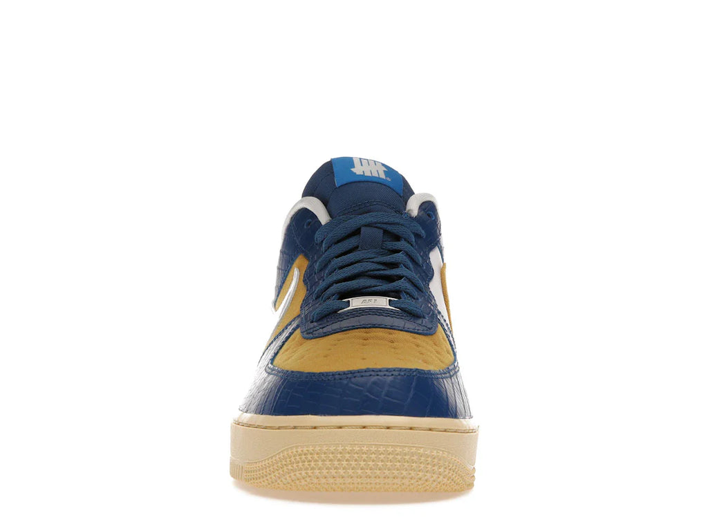 Nike Air Force 1 Low SP Undefeated 5 On It Blau Gelb Croc