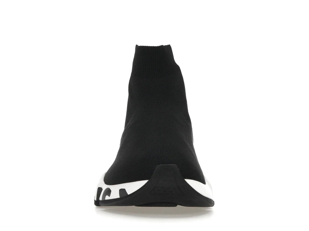 Balenciaga Speed Graffiti Sneaker Weiß Schwarzes Logo (Damen)
