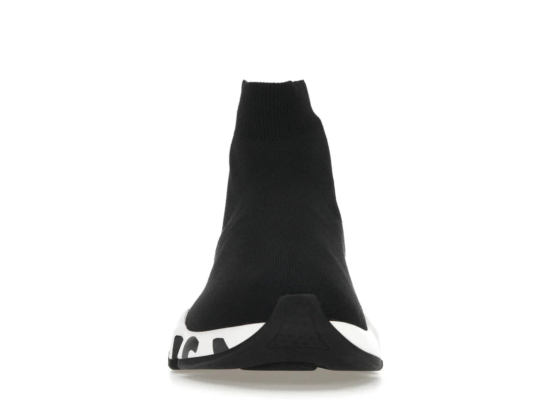 Balenciaga Speed Graffiti Sneaker Weiß Schwarzes Logo (Damen)