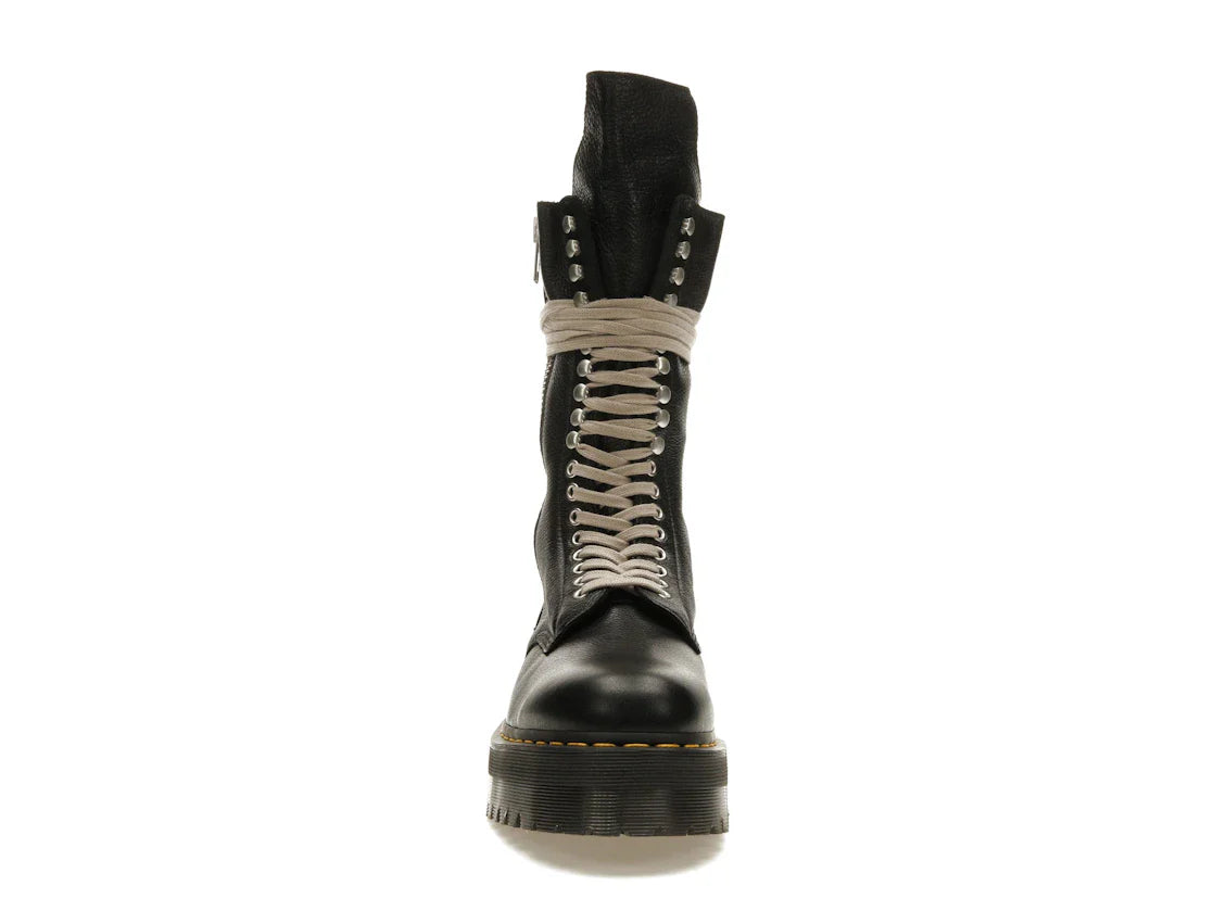 Dr. Martens 1918 Quad Ledersohle, wadenlanger Stiefel, Rick Owens, Schwarz
