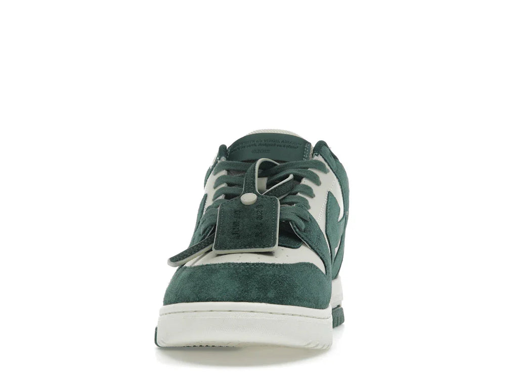 OFF-WHITE Out Of Office "OOO" Low Tops Jet Green Ecru Wildleder