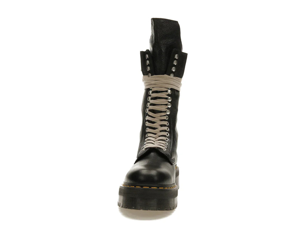 Dr. Martens 1918 Quad Ledersohle, wadenlanger Stiefel, Rick Owens, Schwarz