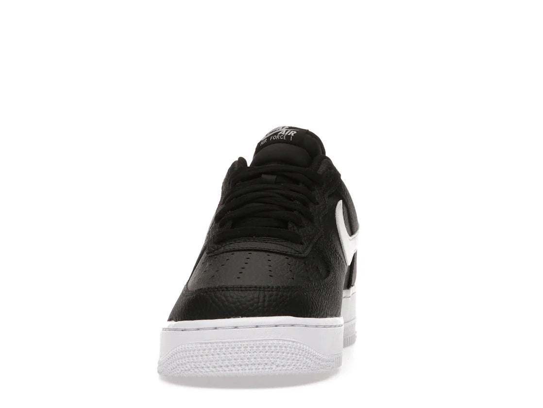 Nike Air Force 1 Low '07 Schwarz Weiß Genarbtes Leder
