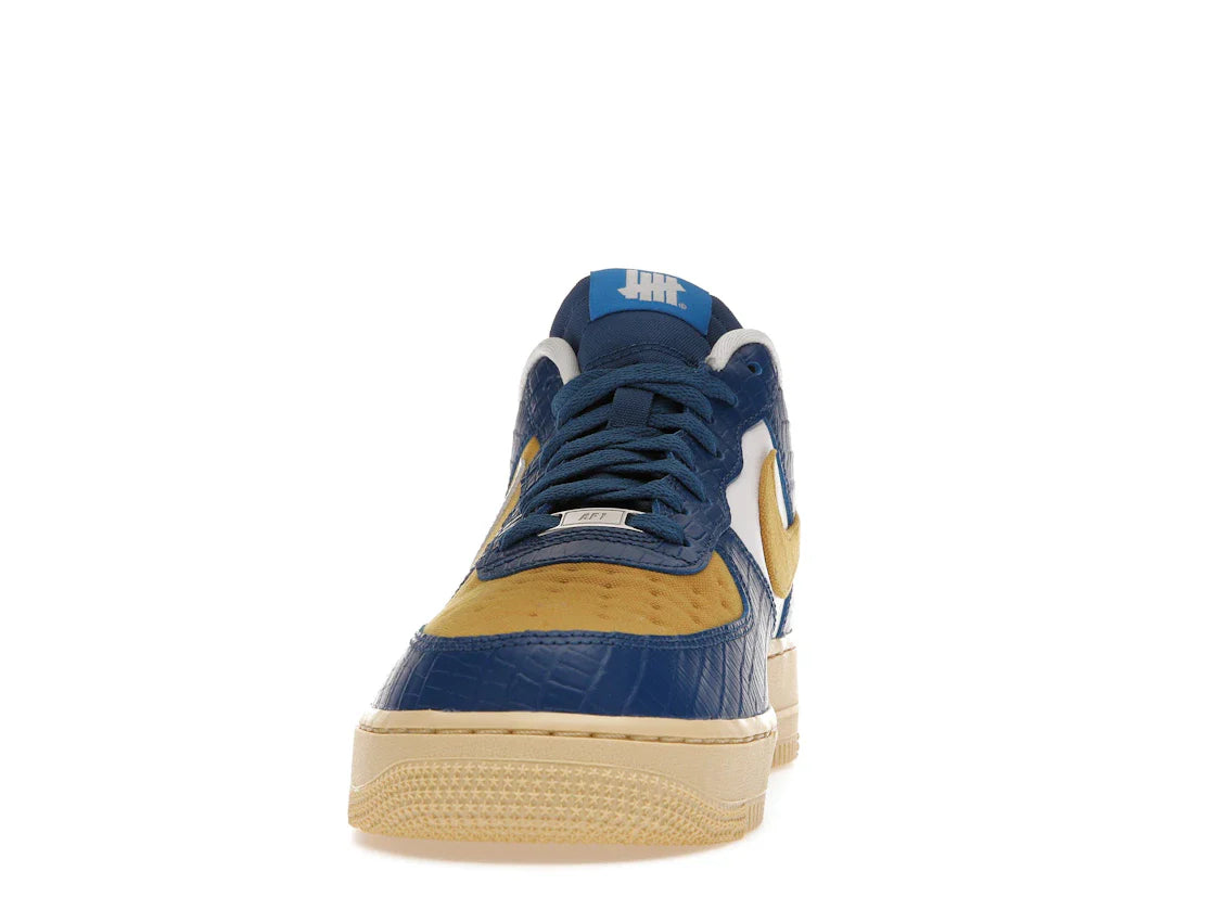 Nike Air Force 1 Low SP Undefeated 5 On It Blau Gelb Croc