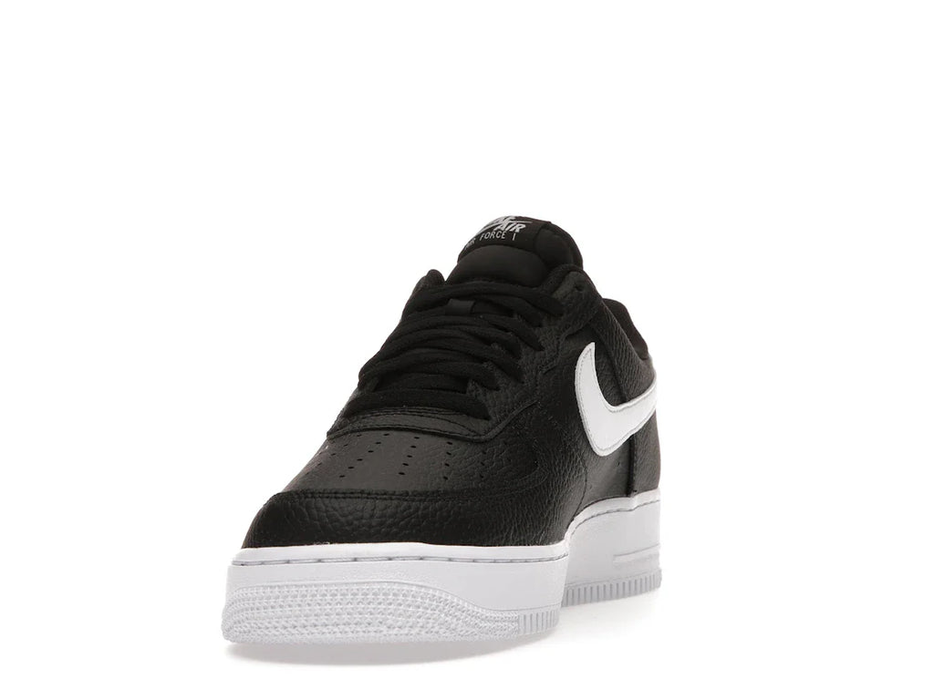 Nike Air Force 1 Low '07 Schwarz Weiß Genarbtes Leder