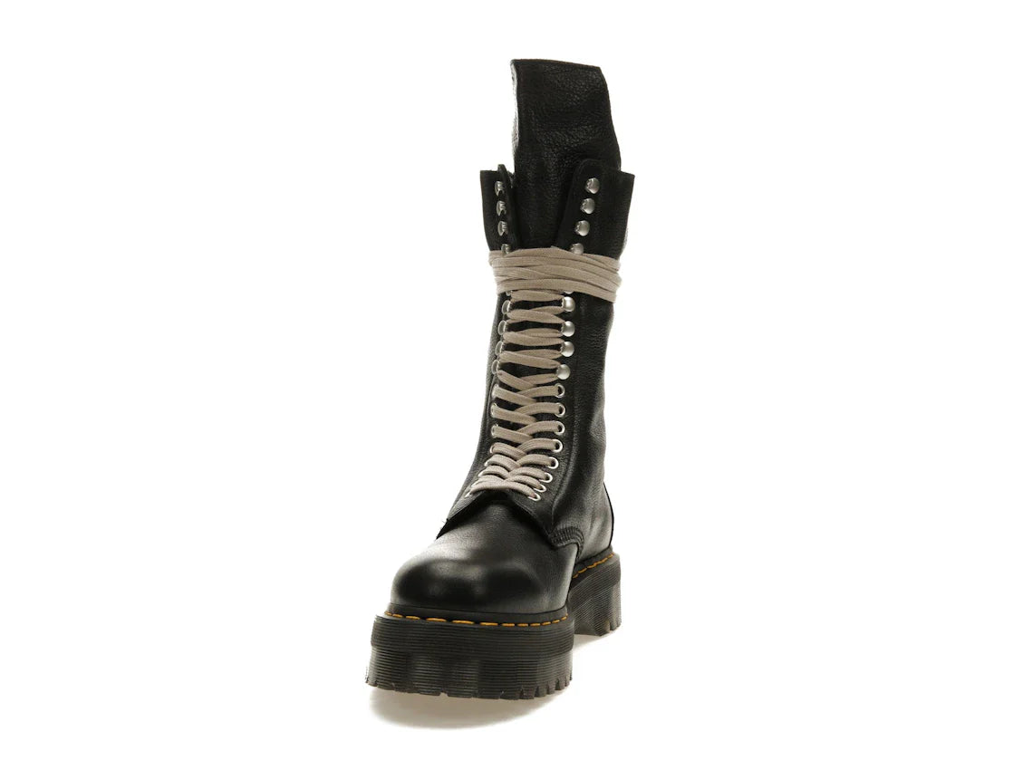 Dr. Martens 1918 Quad Ledersohle, wadenlanger Stiefel, Rick Owens, Schwarz