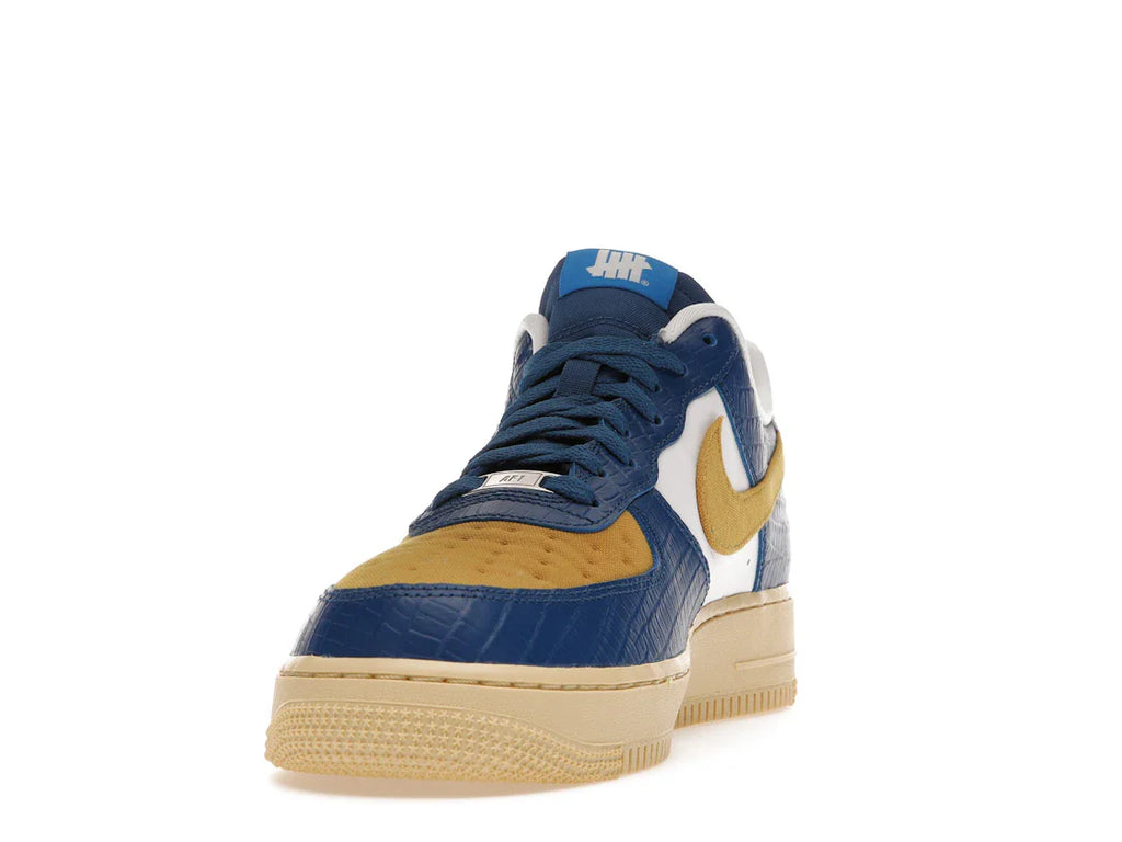 Nike Air Force 1 Low SP Undefeated 5 On It Blau Gelb Croc