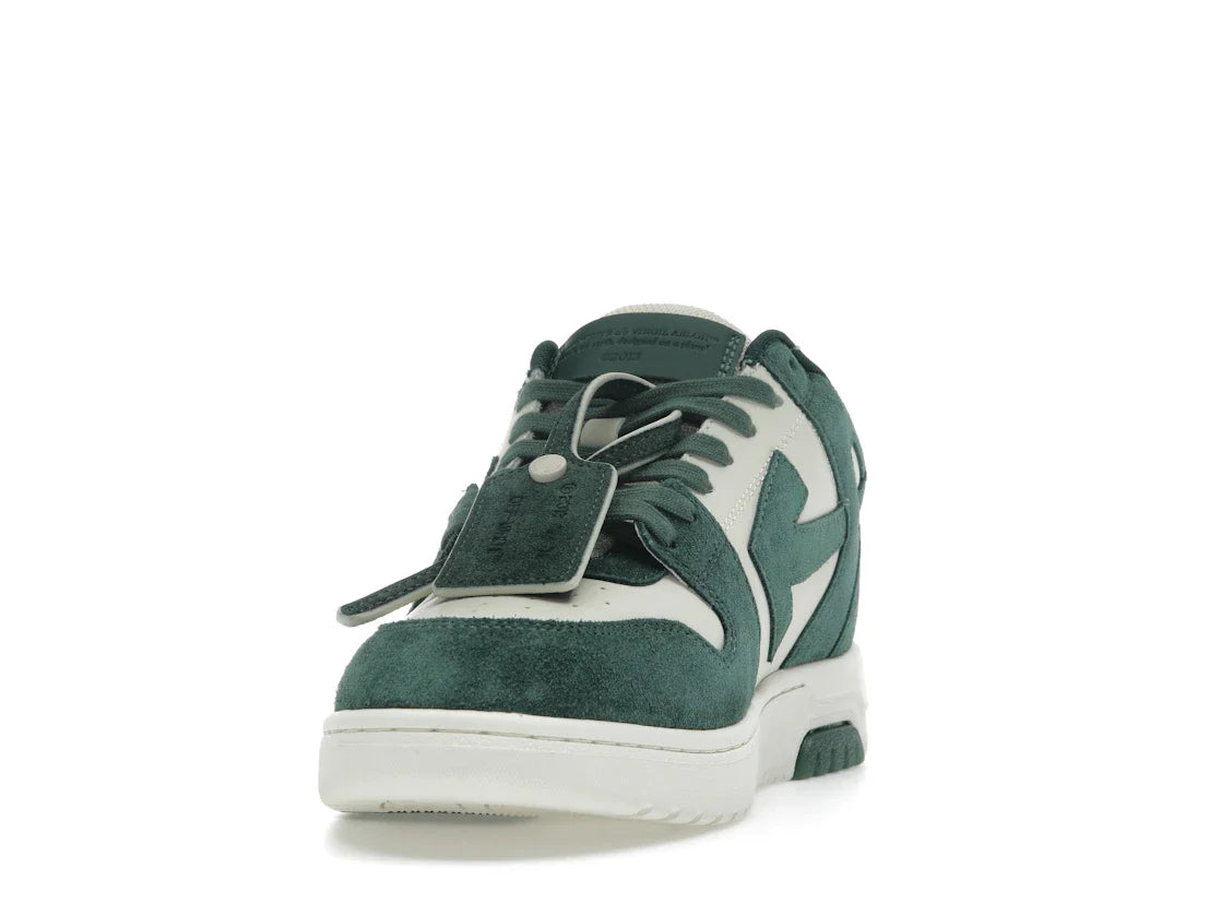 OFF-WHITE Out Of Office "OOO" Low Tops Jet Green Ecru Wildleder