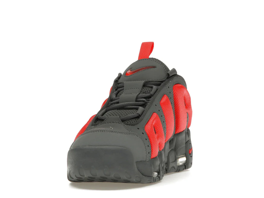 Nike Air More Uptempo Low Dunkelgrau Hellkarmesinrot