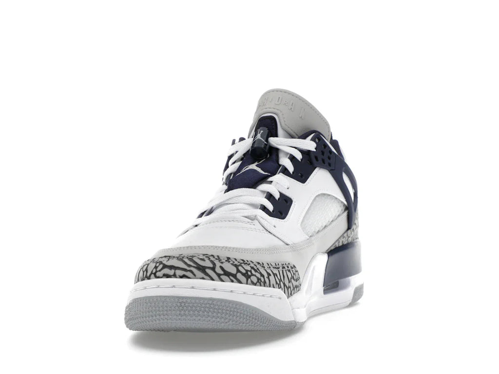 Jordan Spizike Low Weiß Neutralgrau Anthrazit Mitternachtsblau